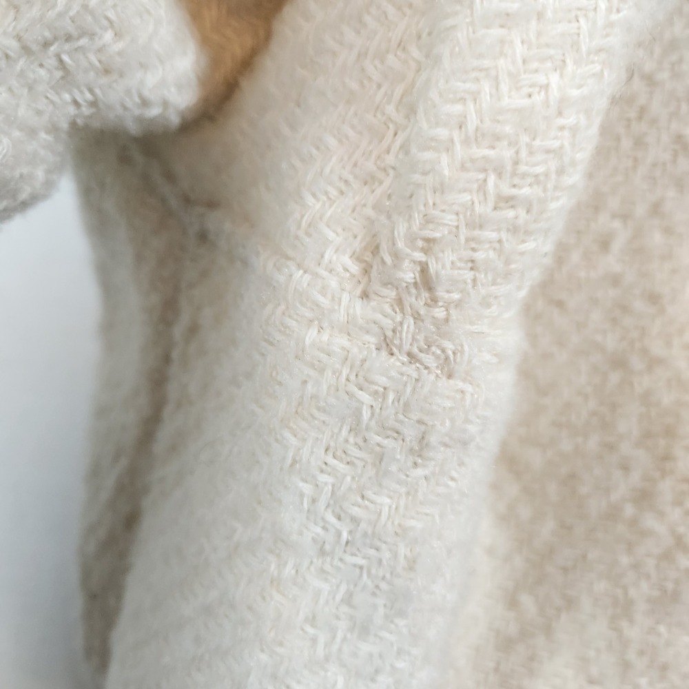 Denver Hayes Cream Herringbone Textured Shacket Button Up Shirt Jacket L - Picture 4 of 8